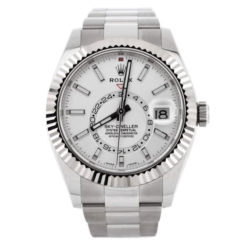 Sky-Dweller Oyster Perpetual Chronometer White Automatic Watch Stainless Steel and White Gold 42