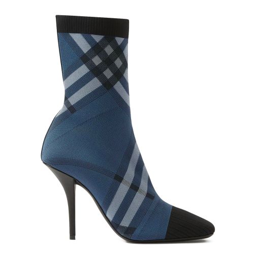 Burberry Women's Knitted Check Sock Boots 