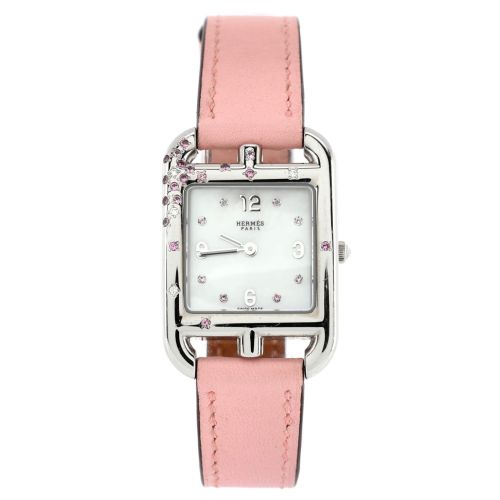 Cape Cod Quartz Watch Stainless Steel and Leather with Rose Sapphires, Diamonds and Mother of Pearl 23