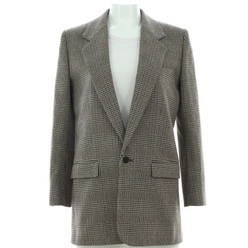 Women's Houndstooth Single Button Blazer Wool Blend