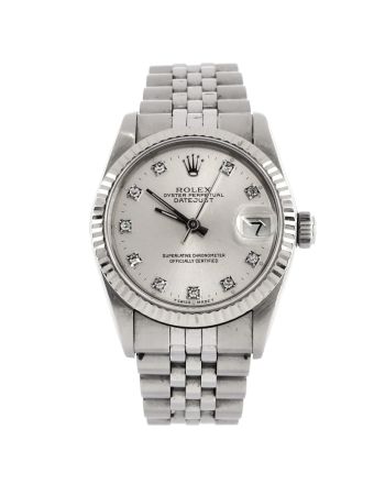 Oyster Perpetual Datejust Automatic Watch Stainless Steel and White Gold with Diamond Markers 31