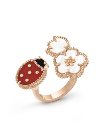 Van Cleef & Arpels Women's Lucky Spring Between The Finger Ring Red