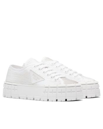 Prada Women's Double Wheel Sequin Sneakers