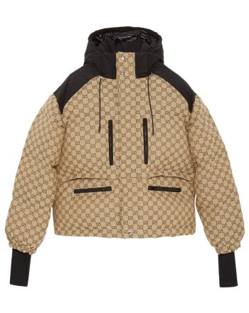 Gucci Women's GG Canvas Bomber Jacket Khaki