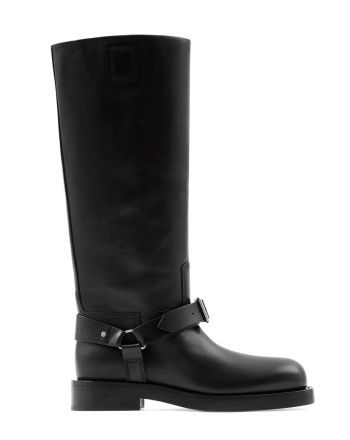 Burberry Women's Leather Saddle High Boots Black