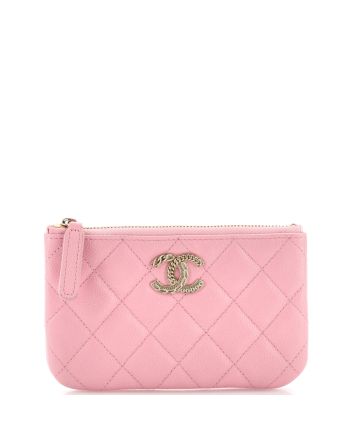 Chain CC O Case Pouch Quilted Caviar Mini